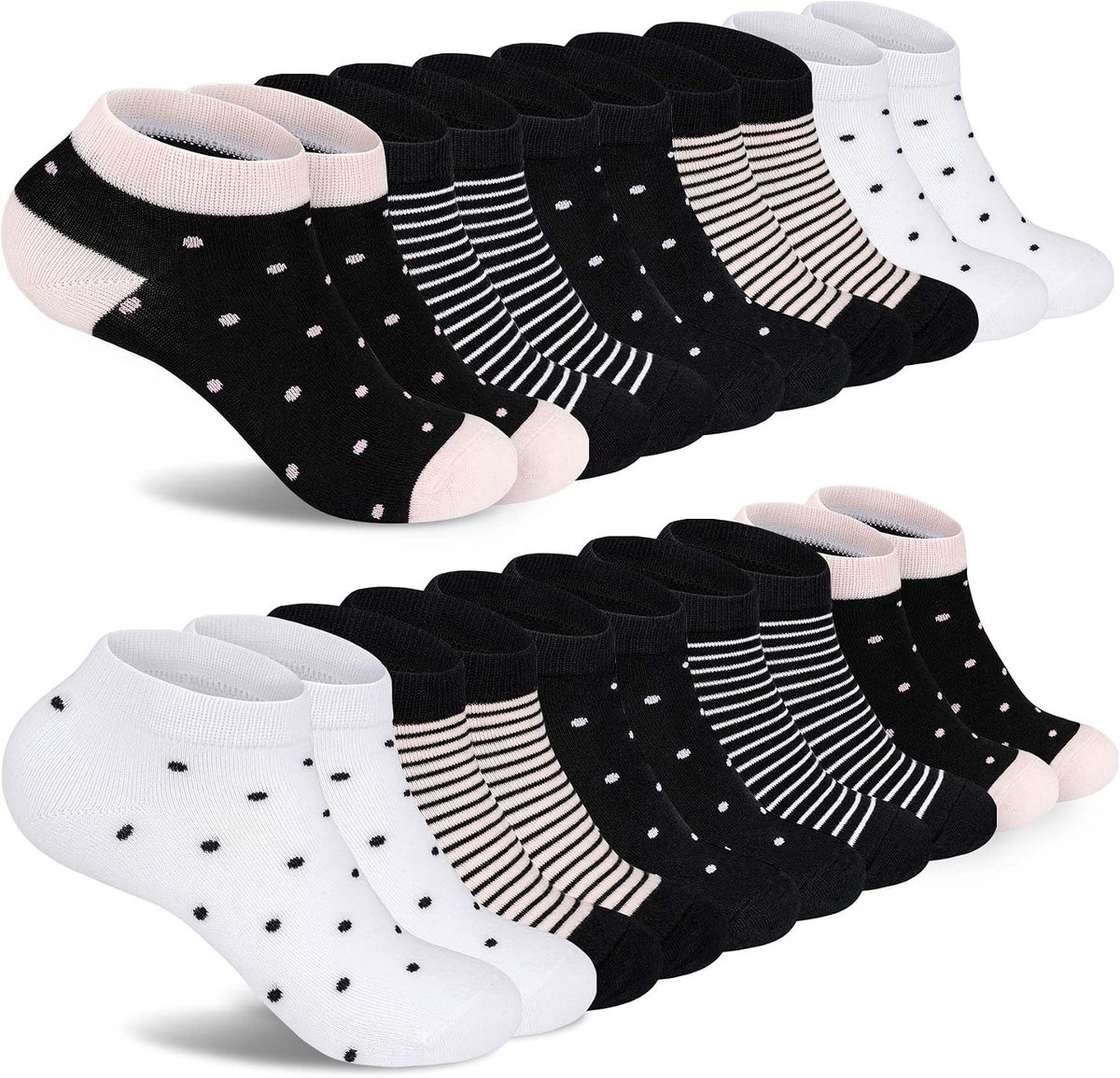 Sokken vrouwen 35-38 39-42 korte sokken sportsokken sneakersokken vrouwen kleurrijk met strepen en stippen
