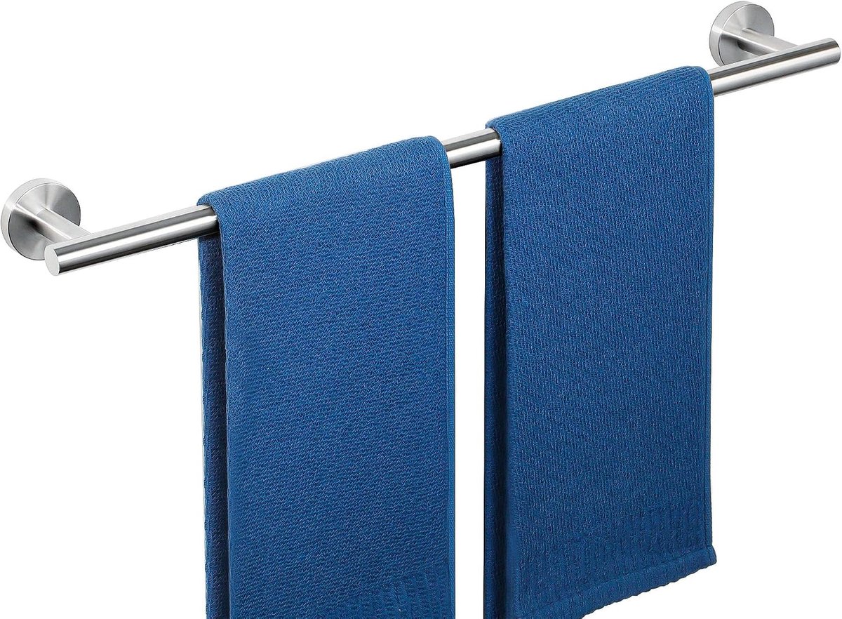 Handdoekhouder 60CM Badkamer Handdoekstang Geborsteld, wandmontage Badhanddoekhouder voor Badkamer en Keuken, Roestvrij Staal, EGKN2301FT-600-LS