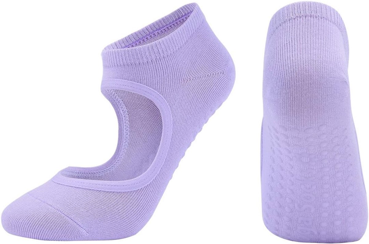 Sokken van katoen met anti-slip handgrepen – ideaal voor yoga, pilates en meer – eenheidsmaat