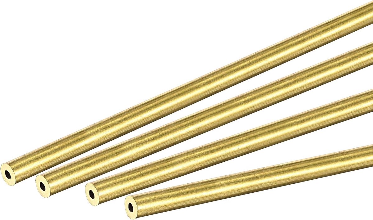sourcing map 4 stuks messing ronde buis 3,5 mm buitendiameter 1 mm wanddikte 300 mm lengte buis