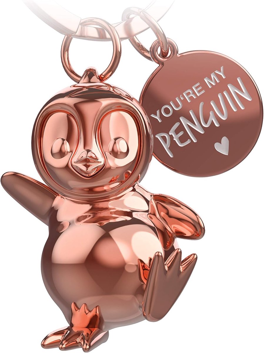 Pinguïn sleutelhanger Breezy - pinguïn geluksbrenger geschenken vriendin of vriend - partner cadeau liefde sleutelhanger voor verjaardag, jubileum - gravure You're my penguin