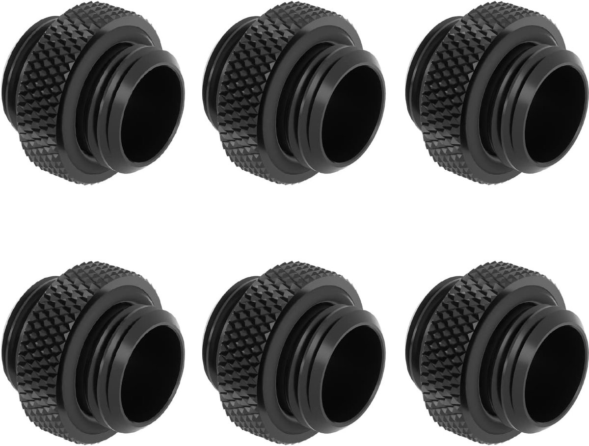 Verlengkabel G1/4, M-M, zwart, 6 stuks