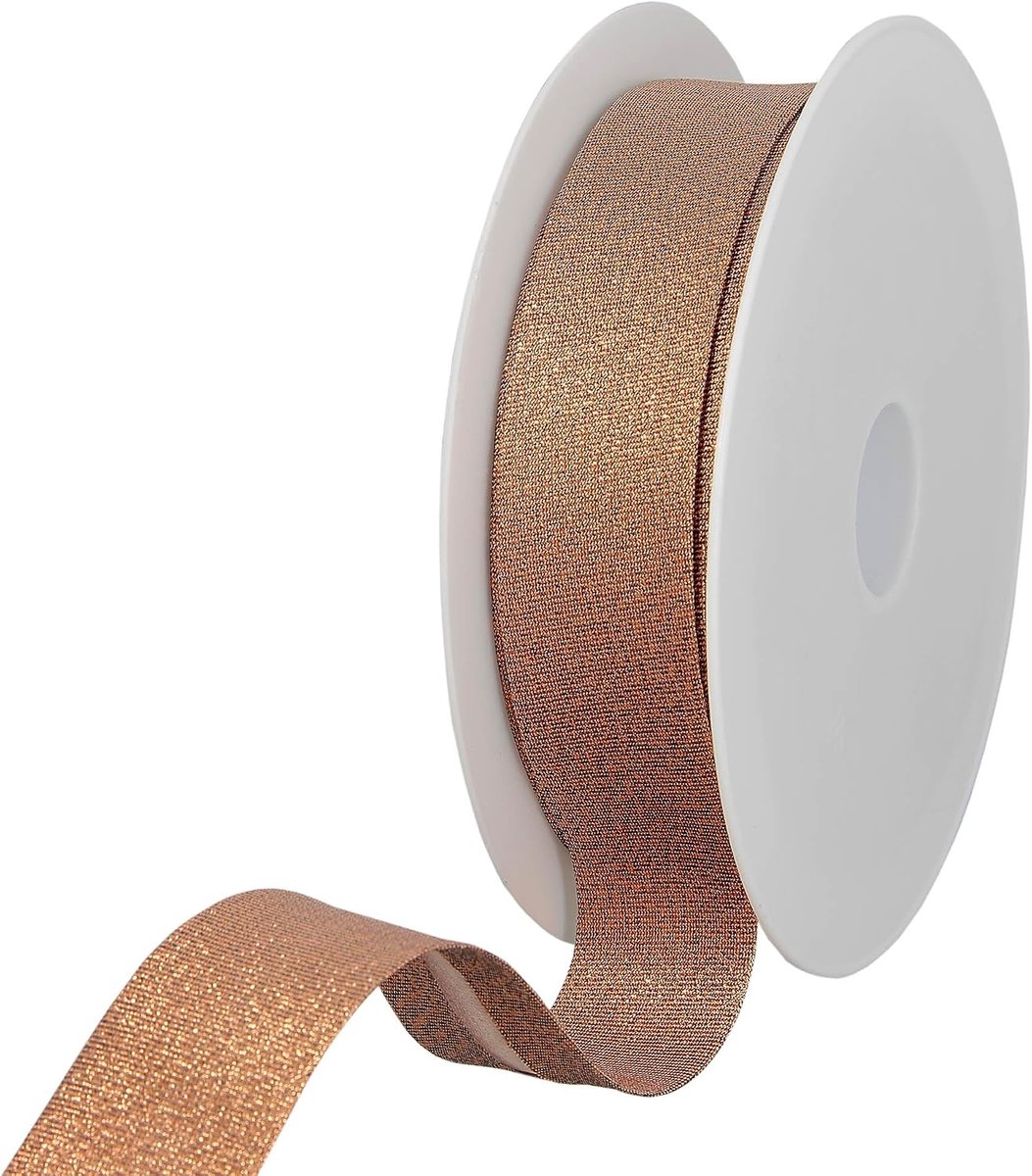 Biaisband – 20 mm breed, gevouwen 15 mm, rol van 20 m, 80% polyester 20% lurex, randen voor naaien, banners, meubelstoffen, meubels, paspels, kleding, dekens