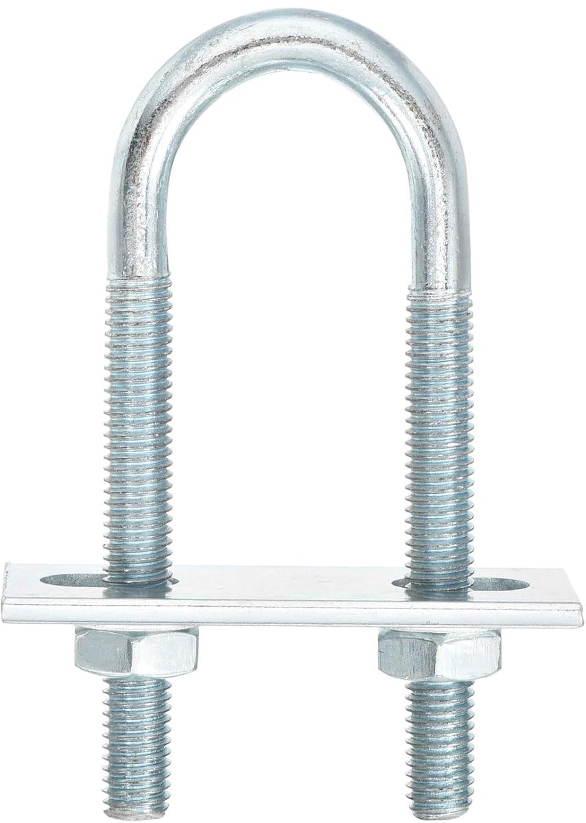 U-bouten, 6 sets 25 mm binnenbreedte 90 mm lengte M8 U-bouten van verzinkt koolstofstaal met moeren en platen, voor bootaanhangers
