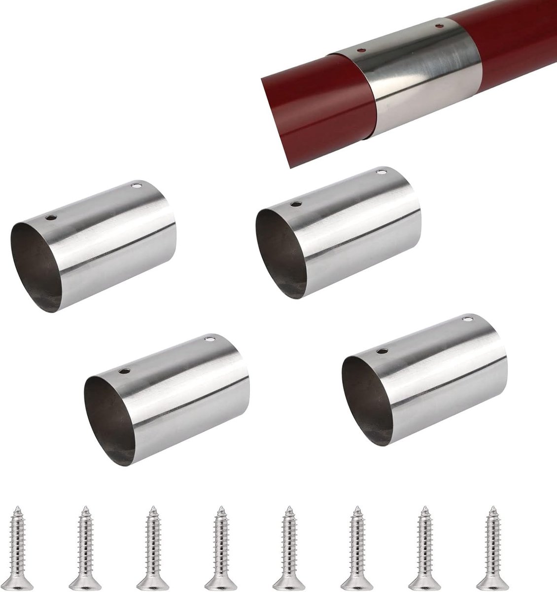 Pijp Connectors, 4 STKS 45mm Binnendiameter 201 Rvs Ronde Leuning Connector Leuning Montage Trapleuning Connector