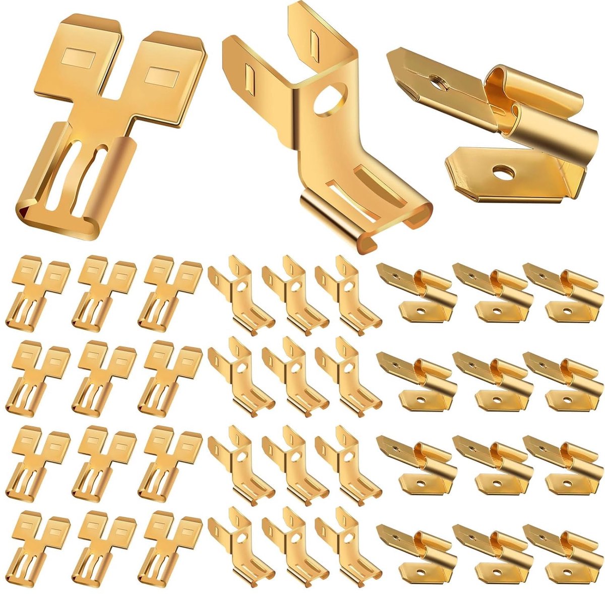 Combinatieset voor 36-delige connectoren: dubbele spade, piggyback, stoelterminal snelkoppelingsadapter - 12 vrouwelijke spade-connector