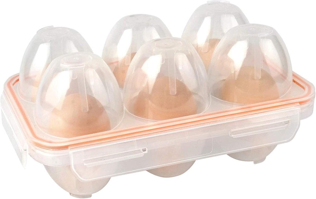 6 roosters eierhouders, stevige schokbestendige duurzame eierdozen eiercontainers met deksel voor koelkast - Grote capaciteit eierorganisatordoos voor thuis, keuken, buiten, picknick