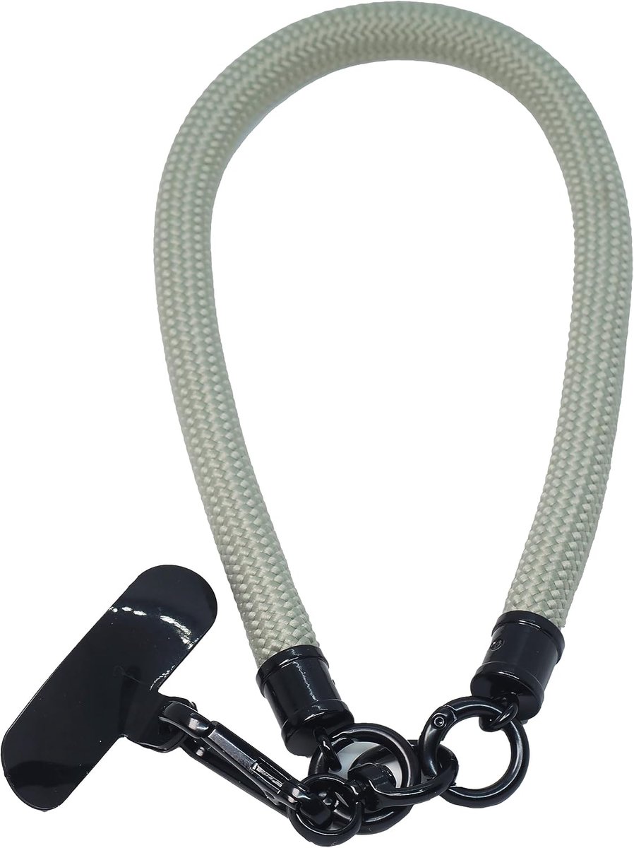 sleutelkoord met karabijnhaak, handband voor sleutels, naamplaatje, mobiele telefoon, camera, sleutelhanger voor dames en heren, rond geweven koord