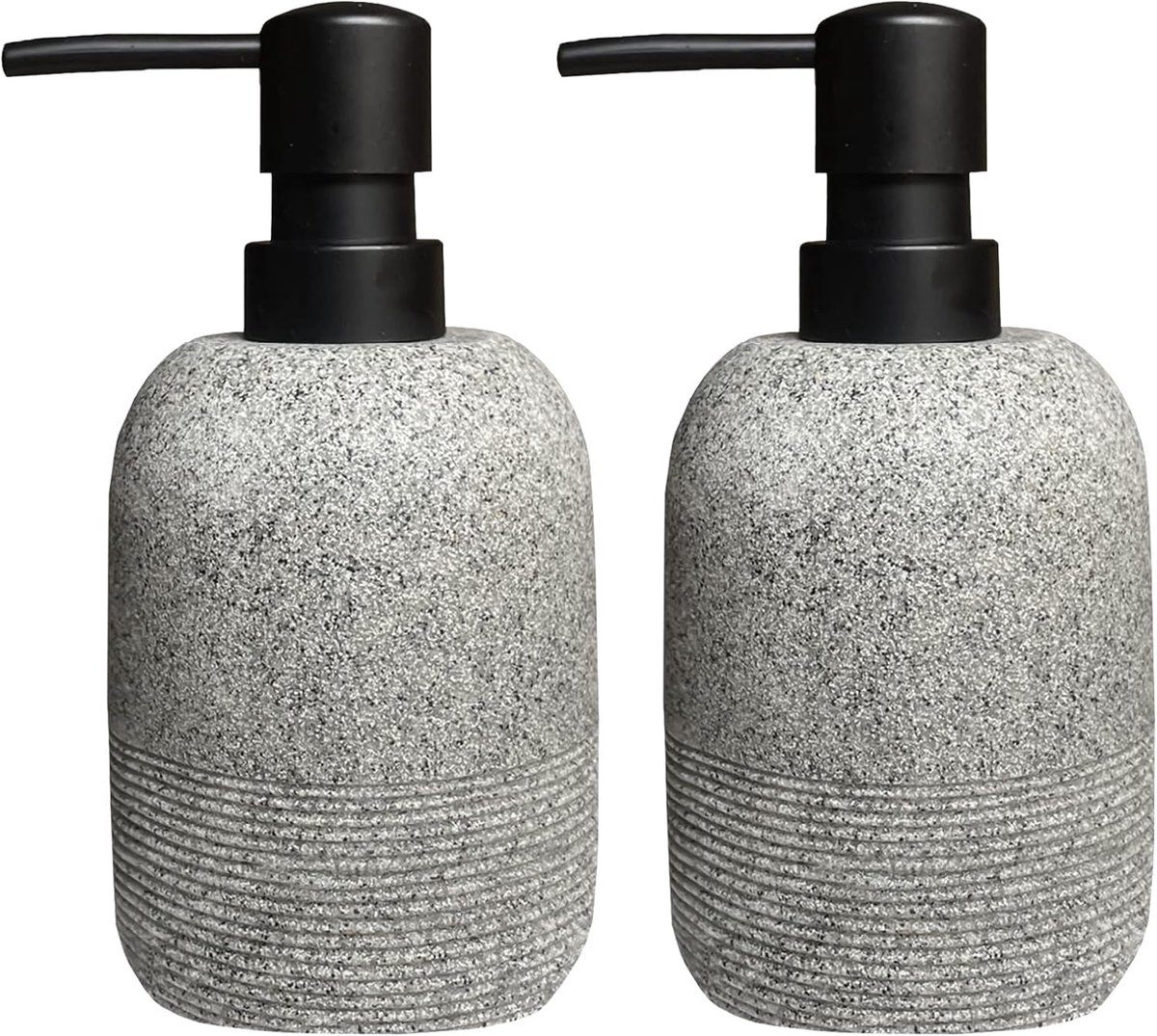 2 stks/set grijze zeeplotiondispenser, vloeibare handzeepdispensersets voor badkameraanrecht, lotion zeepdispenser voor aanrecht in de keuken