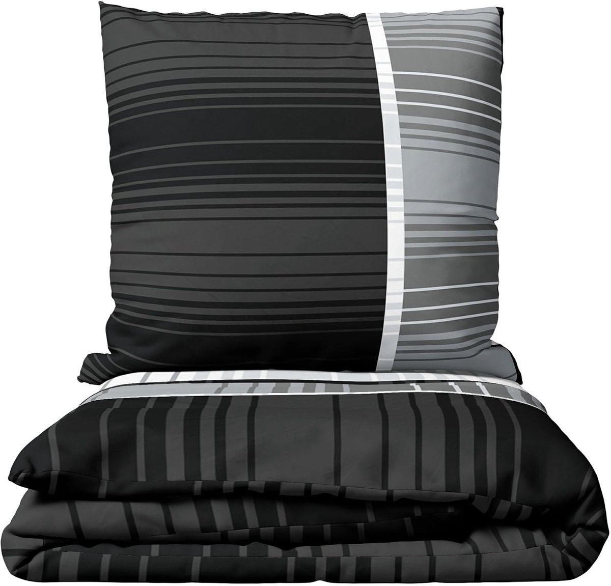 Vicenti Beddengoed van ademende microvezel set 135 x 200 / 155 x 200 / 155 x 220 cm strepen garnituur overtrek kussen deken