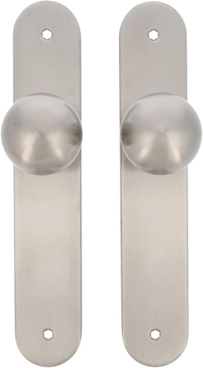 - Set ronde draaiknoppen voor binnendeuren model 11GP - ø62 x 77 mm - Rechthoekig rozet - Ergonomische grip - Mat 18/8 roestvrij staal