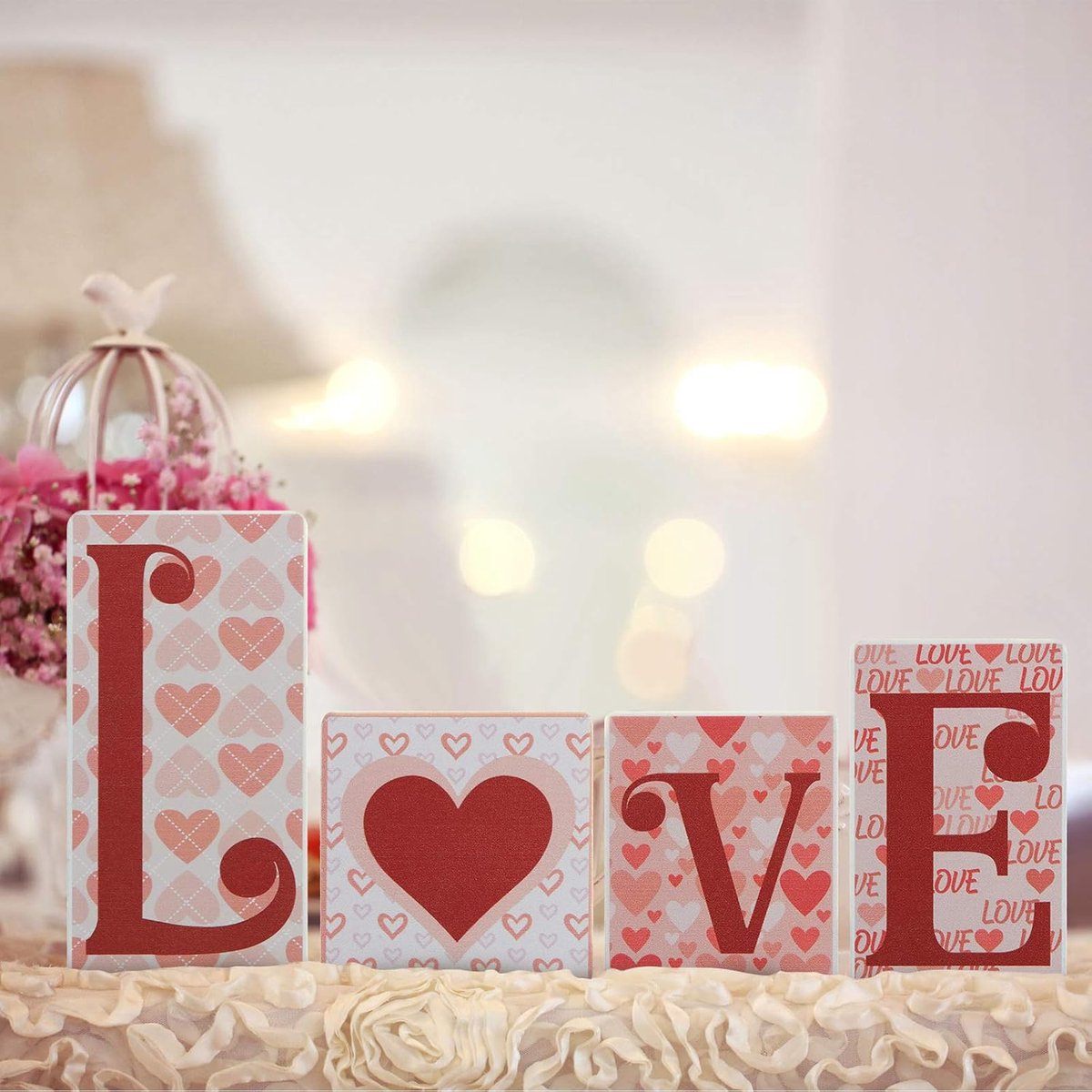 liefde houten blokken hart liefde houten borden vrijstaande liefde tafelblad decoraties liefdesbrieven tafelborden voor thuisfeest bruiloft tafeldecoratie