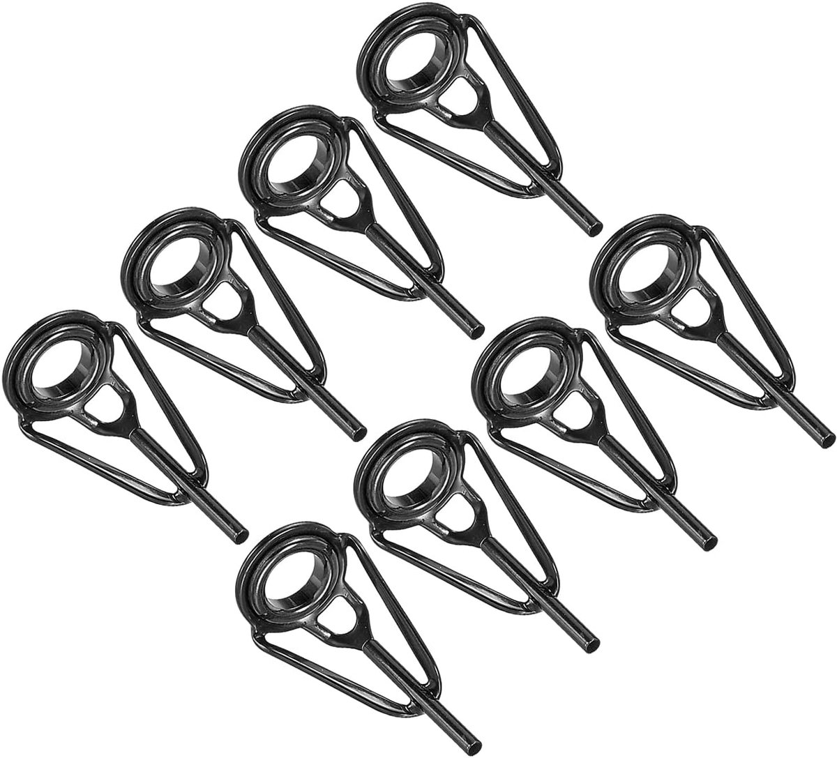 1,2 mm hengel tip reparatie kit 8 stuks roestvrij staal paal ring gids vervanging voor zout water zoetwater vissen zwart