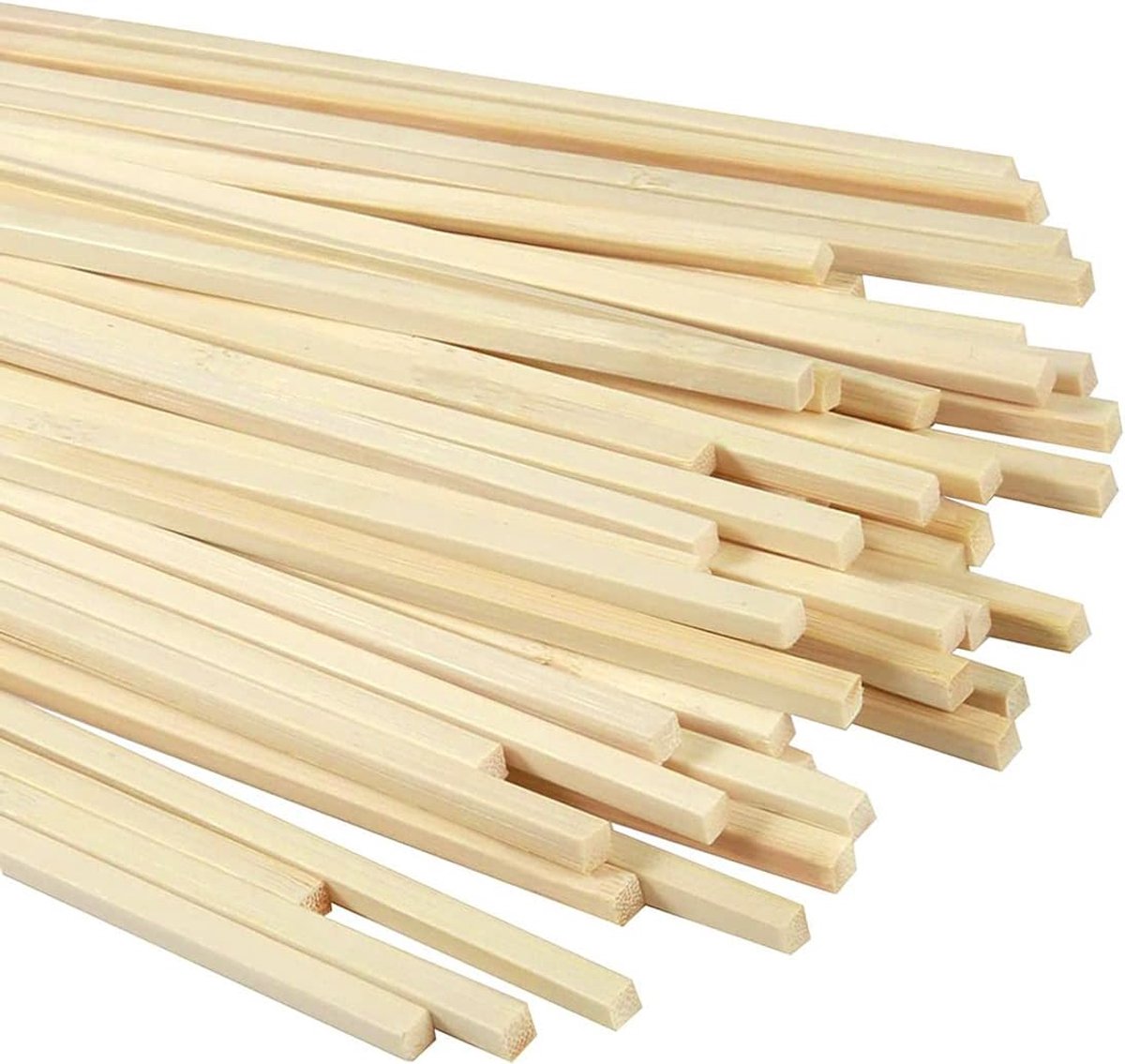 Houten stokjes, bamboelat, bamboestaf, bamboestokje, suikerspinstokjes, handwerkstokjes, voor beeldende kunst, knutselen, decoraties, vierkant 30 cm x 5 mm