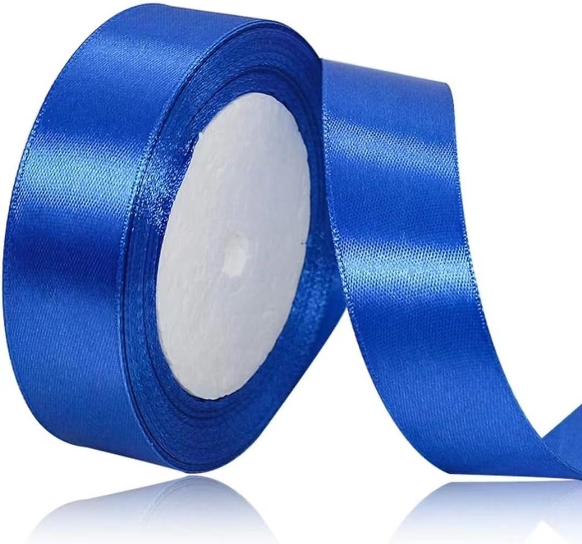 Blauw, 25 mm breed, 23 meter satijnen lint, Royalblue stoffen lus, ambachten, bruiloftsdecoratie, Kerstmis, haarbogen, bloemboeketten, verjaardag en geschenkdoos