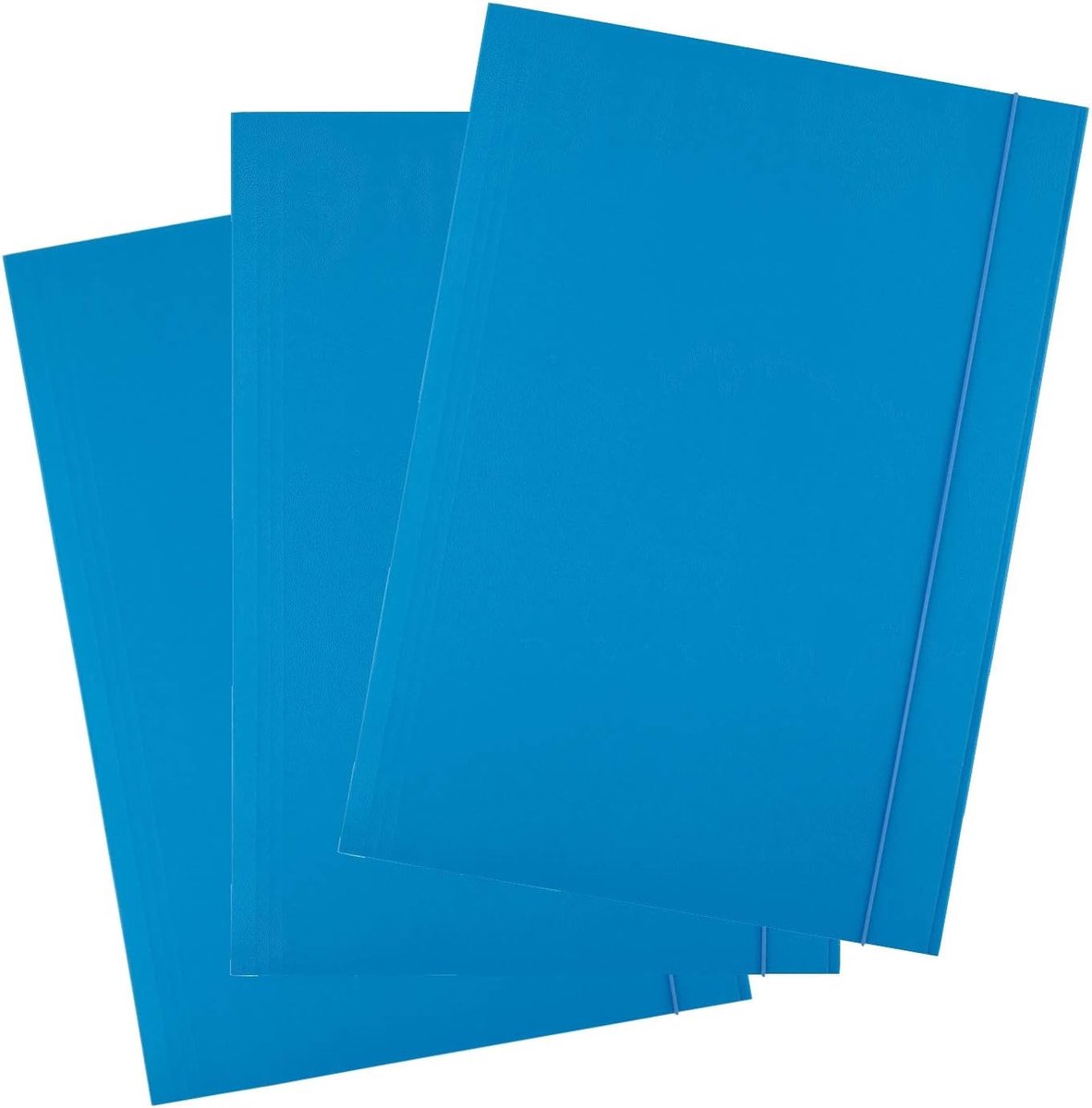 25 stuks verzamelmap van karton, postmap met elastiek, 300 g, blauw