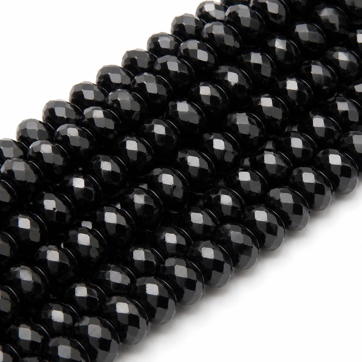 135 stuks Tsjechische Boheemse kristalkralen 3mm x 2mm Tsjechische kralen CZ geslepen glazen kralen Facetteerde ronde kleurrijke glazen kralen 1 streng (Zwart)