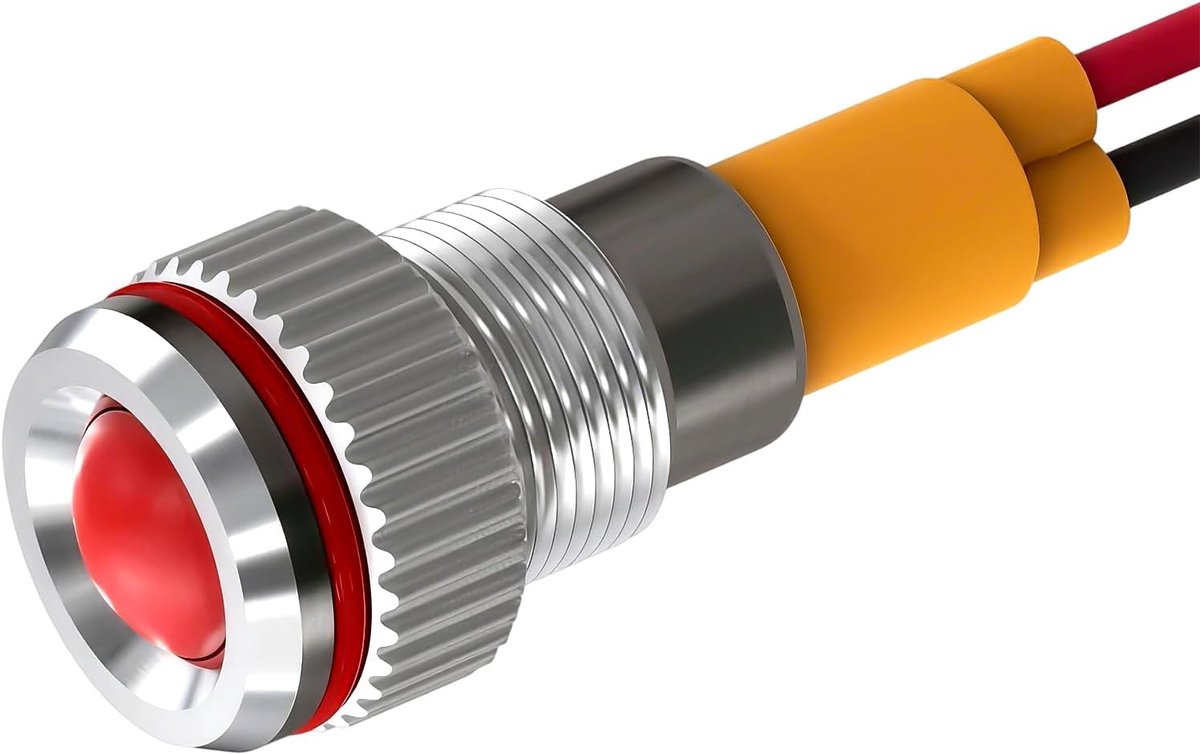 controlelampjes, 8 mm rood, 9-24 V, waterdicht signaallamp, LED-controlelampje naar keuze