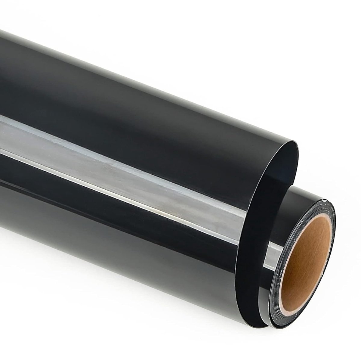 Vinyl Zwart plotterfolie textiel, 30,5 cm x 1,8 m flexfolie voor plotteren op textiel voor Cricut en Silhouette Cameo, textiel plotterfolie om op te strijken voor DIY T-shirts en stoffen