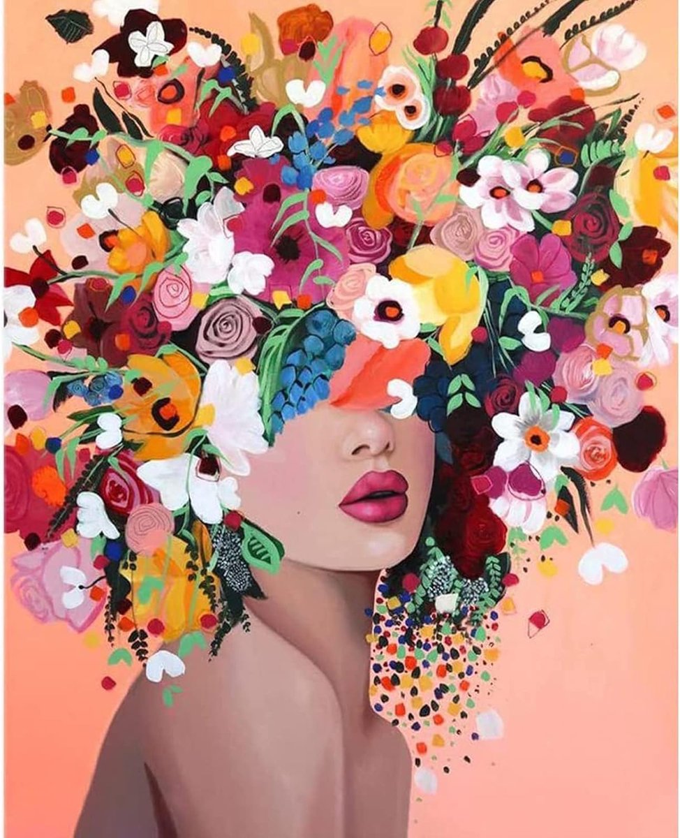 Diamantschilderkits voor meisjes, voor volwassenen, volledige boorset voor meisjes met bloemen, diamantschilderijsets, doe-het-zelf 5D diamantstippen, knutselset voor woondecoratie, 30 x 40 cm