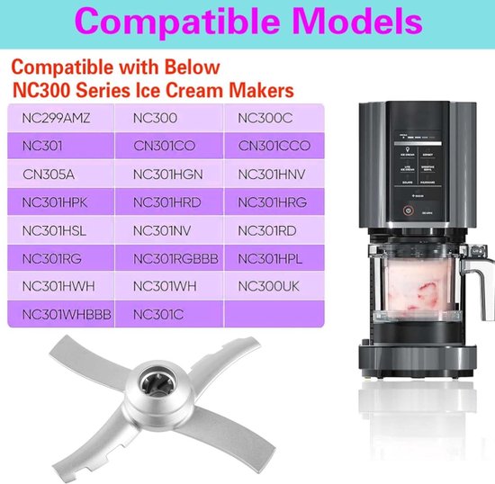peddelmes voor Ninja Creami NC300-serie ijsmachines, vervanging voor Ninja Creamerizer NC299AMZ NC301 CN305A CN301CO — afbeelding 5