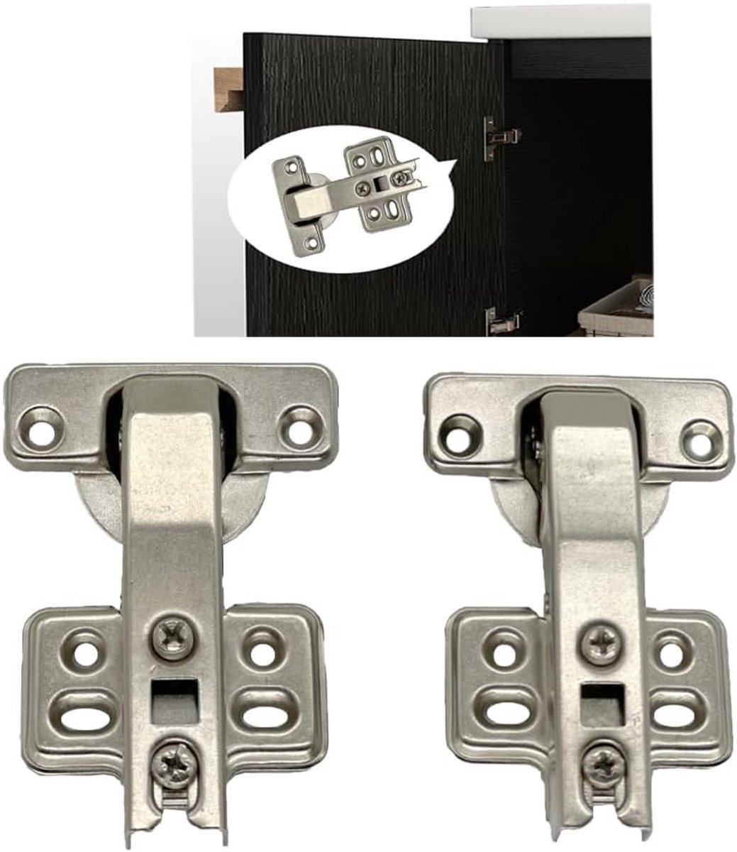 [2 stuks] Kastdeur Scharnier 180 graden scharnier 90-graden hoekdeur speciaal scharnier meubels hardware accessoires [4 gaten]