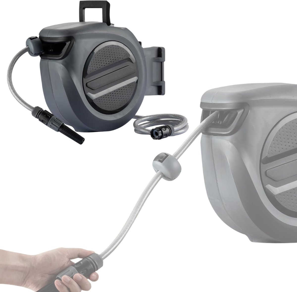 ApexArte® Tuinslangtrommel - Slanghaspel - Tuinonderhoud - Grijs