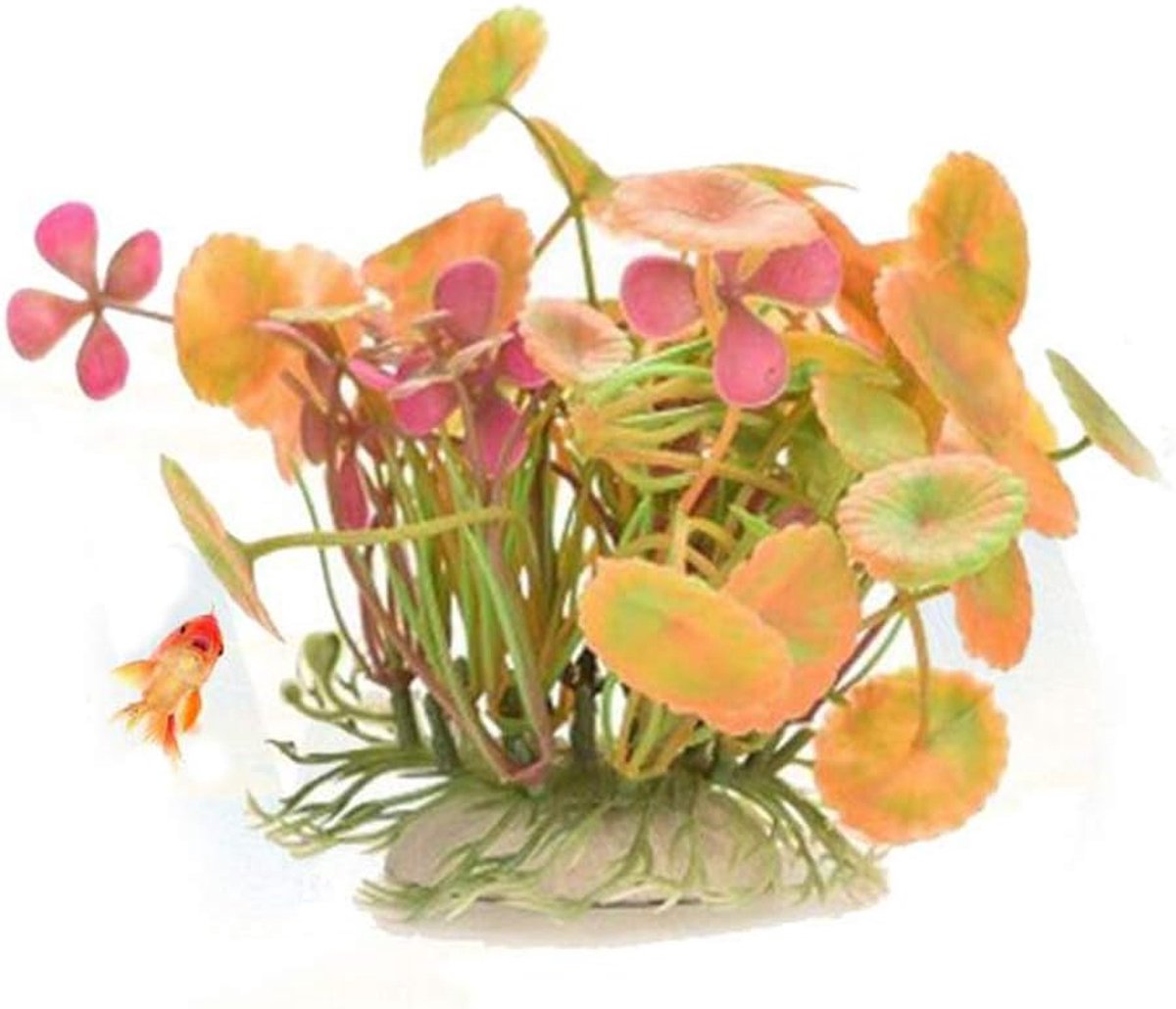 Set van 5 Kunstmatige Aquarium Planten, Kleine Maat Vistank Decoraties Home Décor Kunststof (oranje)