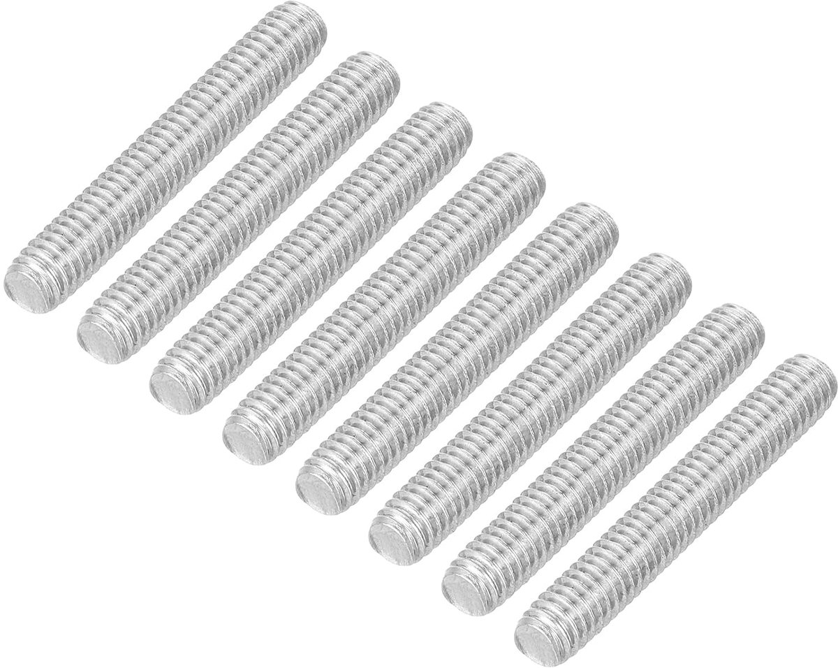 8 stuks draadstangen, M4 x 25 mm roestvrij staal 304 klinknagels stang rechtse schroefdraad M4-0.7 voor montage van meubels en machines