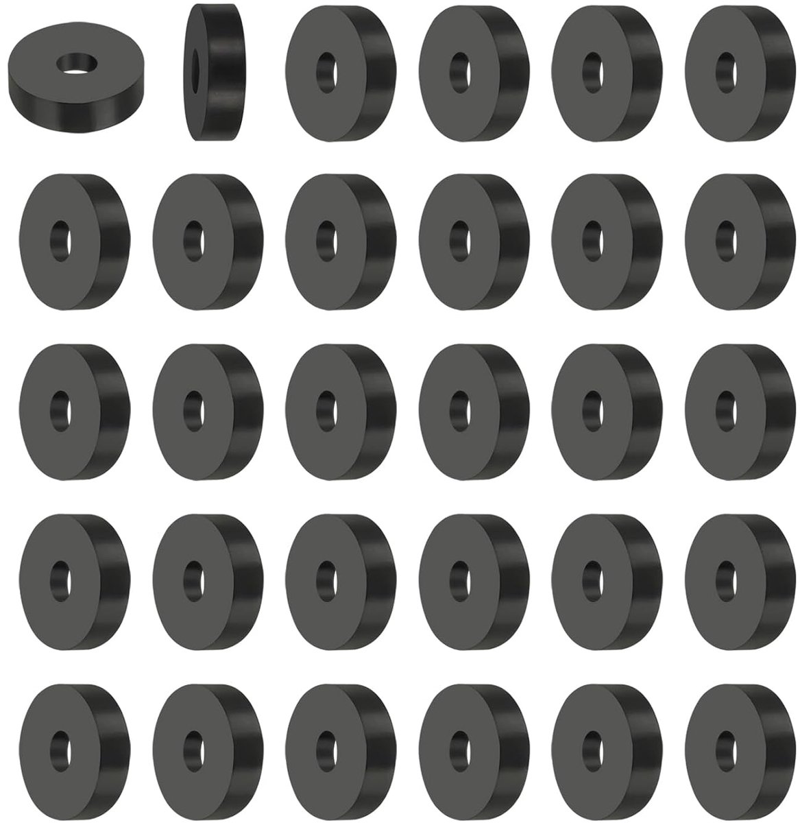 30 stuks rubberen sluitringen met gat, ID 6 mm OD 25 mm hoog, 6 mm rubberen afdichting, rond, geluidsdemping, platte afdichting voor auto, motormontage