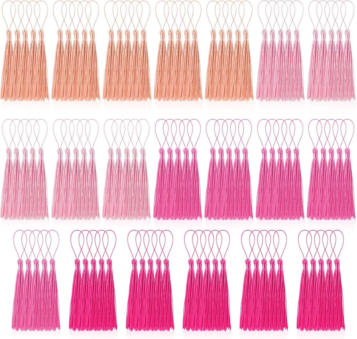 Kwastjes Bulk Roze Serie Zachte Ambachtelijke Zijdeachtige Handgemaakte Mini Kwastjes voor Sieraden Maken met Lussen voor DIY Ambachtelijke Accessoire Jurk Decoratie