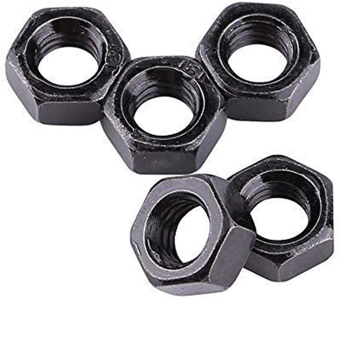 100 stuks/set M2-M5 metrische schroefdraad, zeshoekig, moeren, zwart, zink, zilver, koolstofstaal, zeskantmoeren, kit voor machinebevestiging (M3)