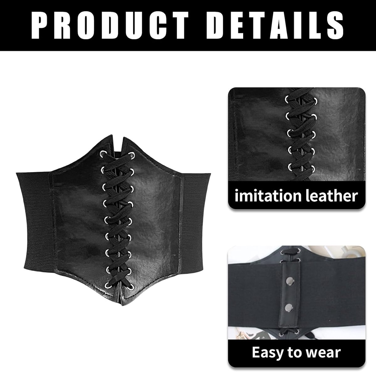 Korset voor dames, korsetriem voor vrouwen, taille piratenkostuum riem, vrouwen lace-up korset brede riem, onderborst korset piraat breed korset voor jurk / shirt / cosplay kostuum / Halloween