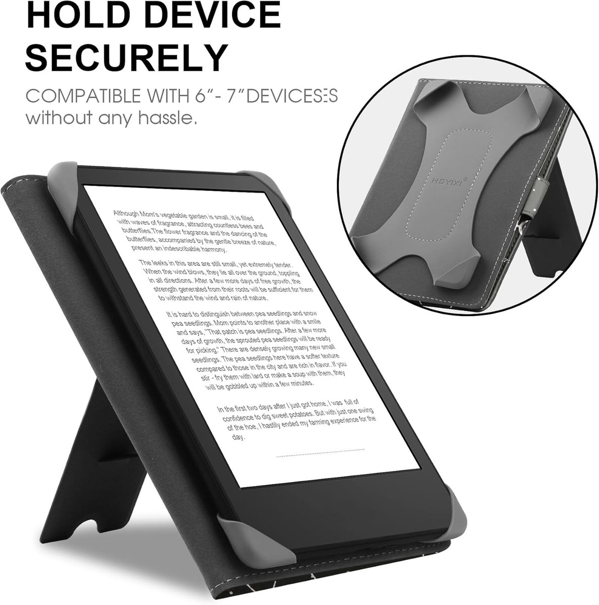 Universele beschermhoes voor 6,8 inch, 7 inch (16,8 cm), e-reader, compatibel met Kindle Paperwhite/Kobo/PocketBook/Tolino/Sony e-book reader, cover case voor 6-7 inch e-book reader met – foto 5