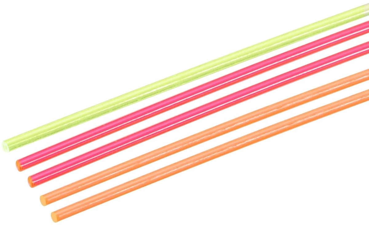 sourcing map Pak met 5 vezels optische staven PMMA voor vizier 1 mm x 20 cm rood groen oranje 1 set