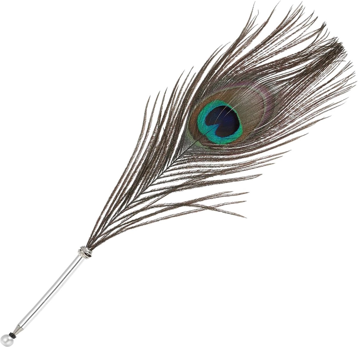 28cm/11 veren balpen, 1 Stks Inkt Vintage Quill Pen Verfijnde Plated Dip Pen voor Kalligrafie Schrijven Handtekening Bruiloft Gift, Pauw