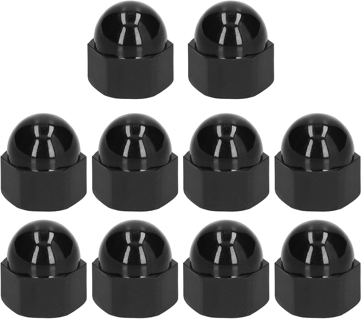 10 Stuks Zeshoekige Moer Deksels Zeshoekige Hoofd Koepel Bolt Cover Moer Bescherming Koepeldoppen Zwart Bevestiging Materiaal Benodigdheden Voor Industrieel (M12)