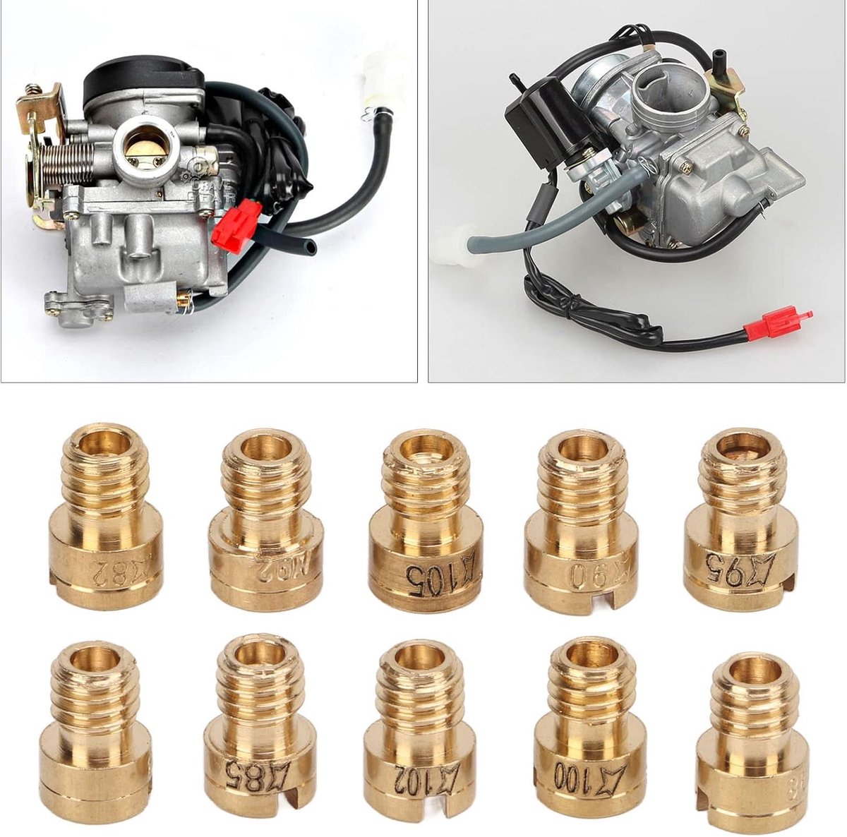 Sproeiers, 10 Stuks Carburateur Hoofdsproeiers Metalen Carb Hoofdmondstuk 82-105 voor GY6 139QMB Scooter Bromfiets