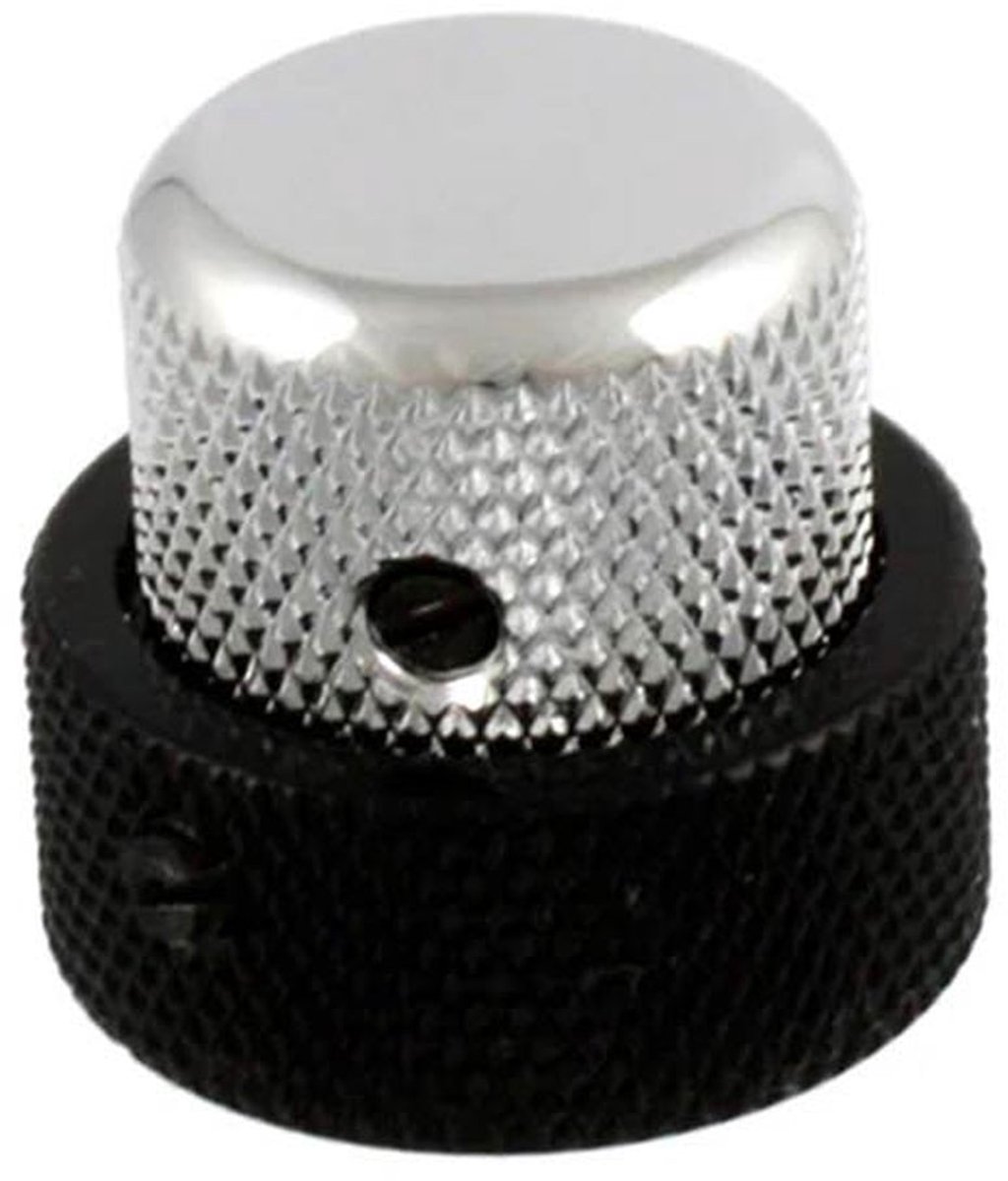Allparts MK3338000 Vintage Stijl Concentrique Gestapelde Knob - Chrome en Zwart, voor Amerikaanse Pots