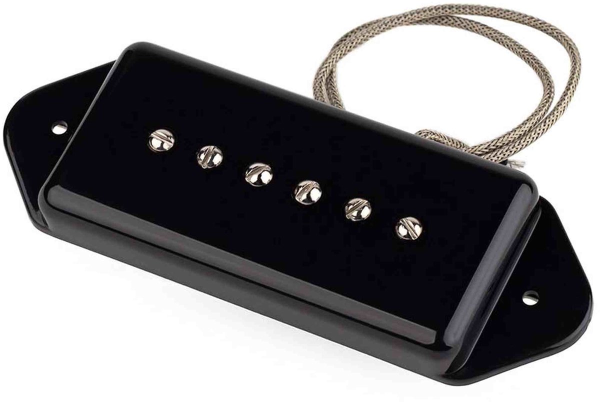 Lollar 103021111211 Single Coil Pickup - P-90 Dogear hals, short, zwart
