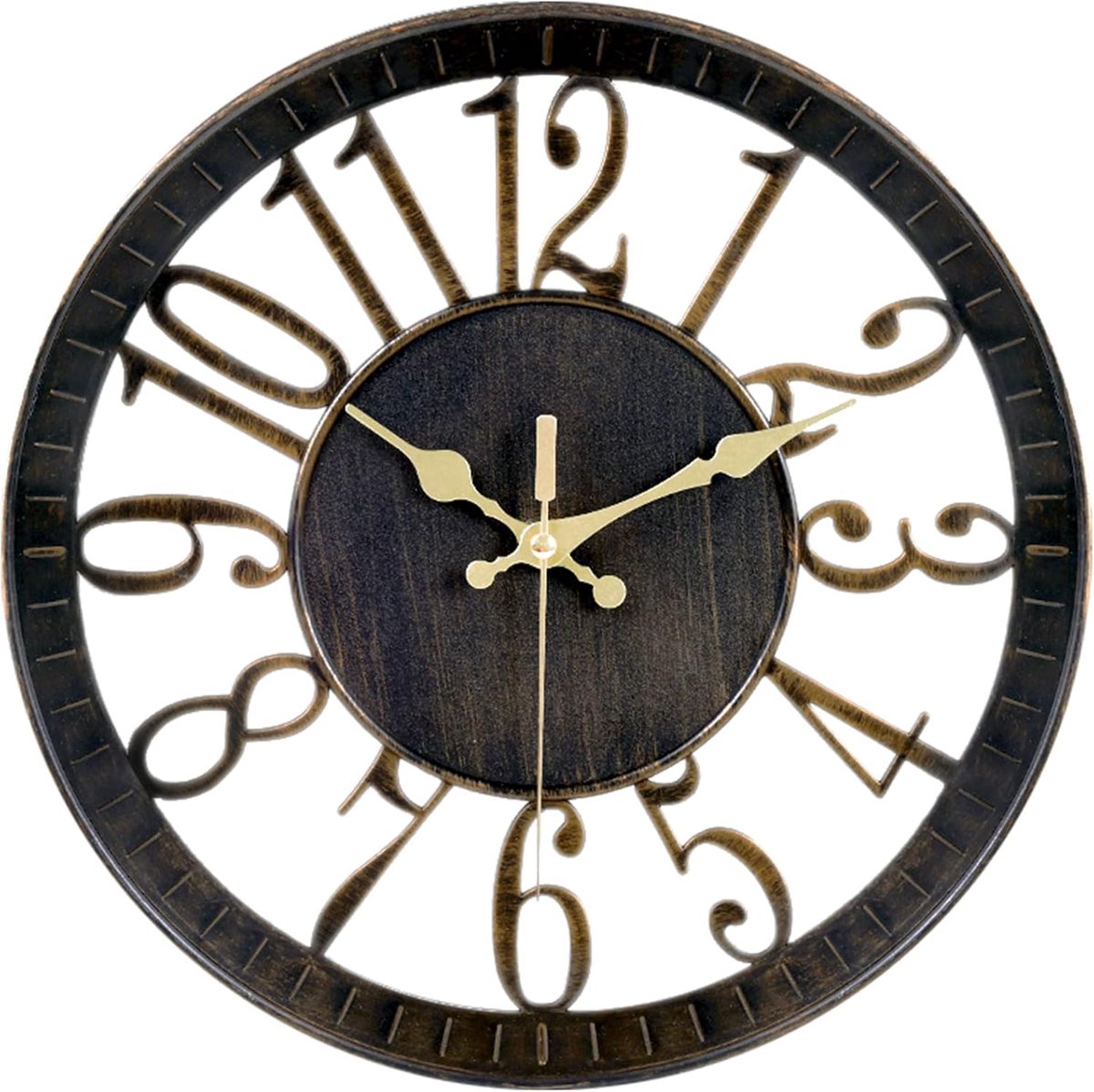Wandklok 12 Inch - Stille Quartz Klok - Vintage Decor - Perfect voor Rustieke Woonkamers - SnelShoppen