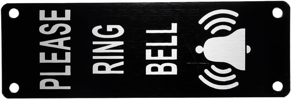 alstublieft aan, Ring deurbel sticker, Rings deurbel bord, gepersonaliseerde deurborden, metaal aluminium 5×15cm
