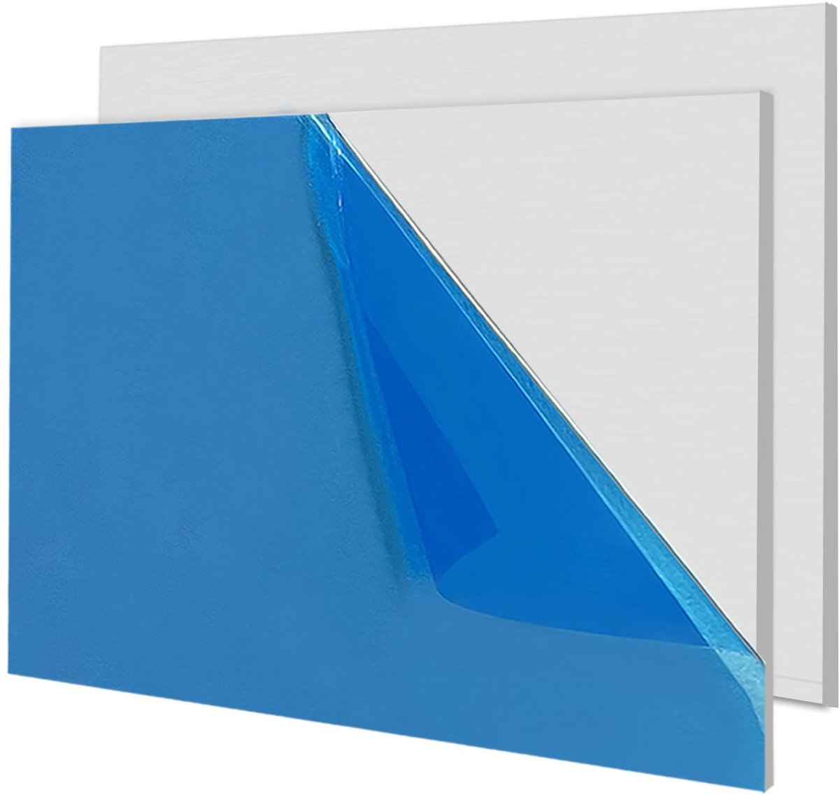 Aluminium plaat, 2 stuks, 100 x 100 mm, 1 mm dunne aluminiumplaat, 6061 T651 aluminiumplaat, aluminium plaat, gesneden aluminium plaat, met beschermfolie voor doe-het-zelf, modelbouw, handwerk en