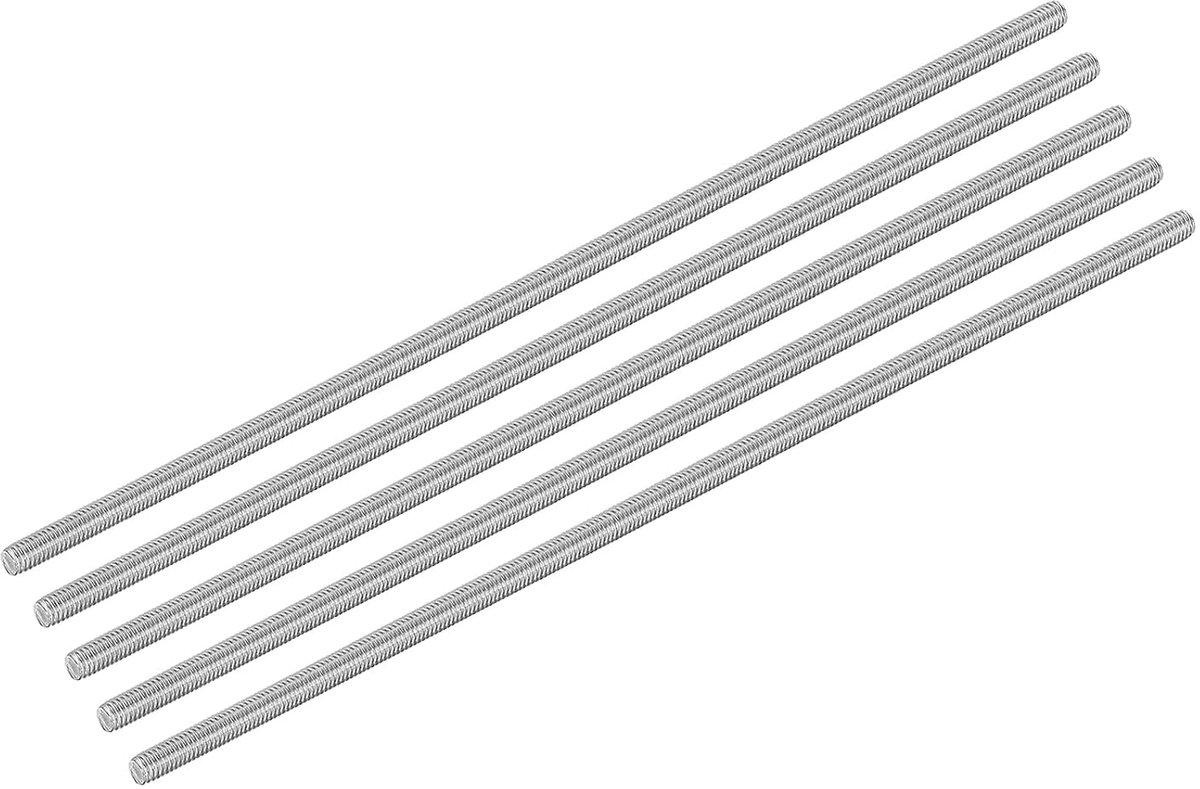 10 stuks M6 x 250 mm volledige schroefdraad stang 304 roestvrij staal rechtse schroefdraad staven voor ankerbouten, klemmen, haken en U-bouten, 1 schroefdraadhelling