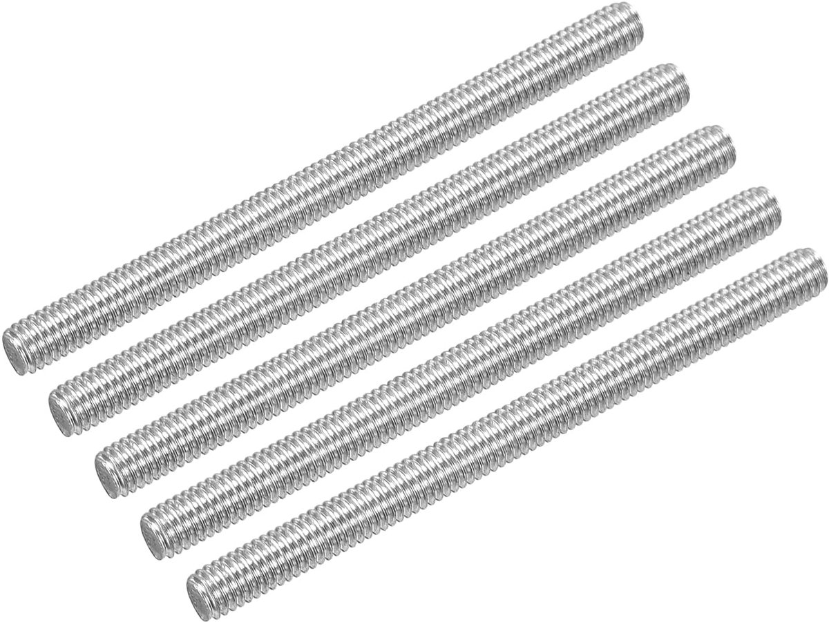 5 stuks M3 x 40 mm volledige schroefdraad stang 304 roestvrij staal rechtse schroefdraad staven voor ankerbouten, klemmen, haken en U-bouten, M3-0,5 schroefdraadhelling