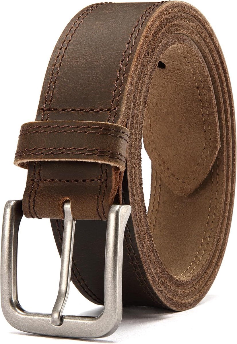 Heren Riem leren, 38mm Echte leren Riemen Gemaakt van Hoogwaardig Volnerf Buffelleer, Perfect voor Casual Looks Jeans