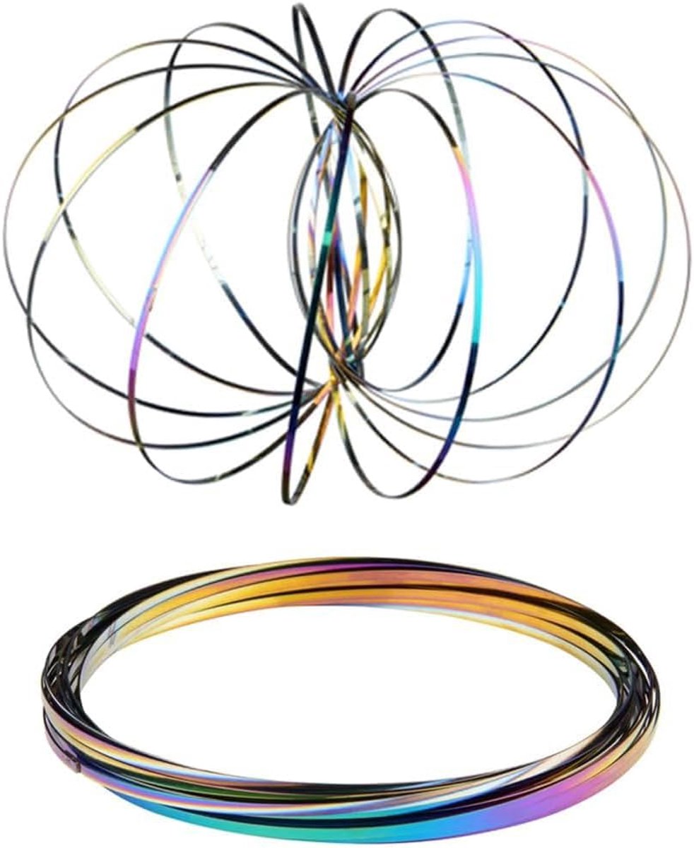 3D Flow Rings Speelgoed, Multi-Sensorisch Interactief Anti-Stress Speelgoed, Regenboog Magische Veer Arm Loopring, Interactieve Stress Verlichting Speelgoed voor Volwassenen Kinderen