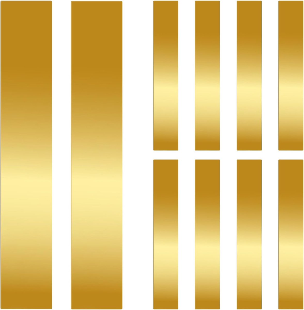 10 stuks L x B x T 14,9 x 0,98 x 0,004 cm rechthoekig messing vulplaat assortiment, messingstrips metalen Shims messing plaat, plaat voor trim spleetvuller/doe-het-zelf/industrieel gebruik