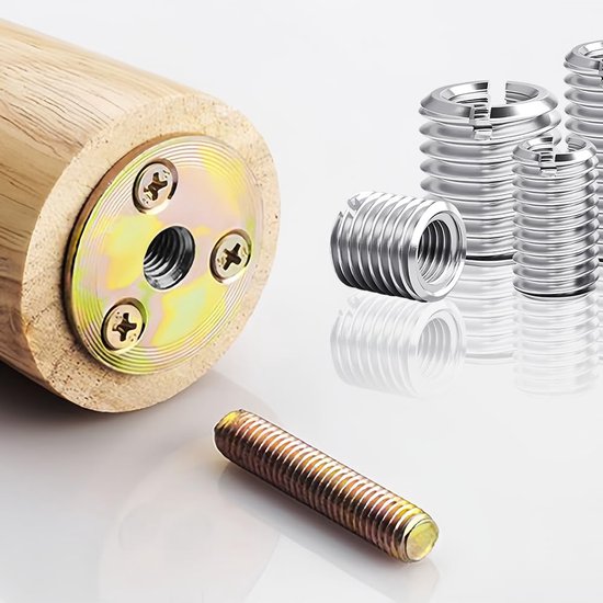 M8 naar M6 x 12mm, 24 Stuks Roestvrijstalen Draadhuls, Zelftappende Schroefdraadreparatieset, M8 Naar M6, Adapter, Reparatie, Montage — afbeelding 4