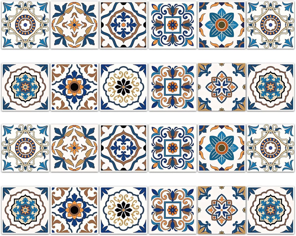 Tegelstickers, 15 x 15 cm, pvc-plaktegels, keukenachterwand, tegelstickers, muur, keuken, zelfklevende tegels, badkamer, waterdicht, mozaïekstijl voor badkamer, kast, meubels